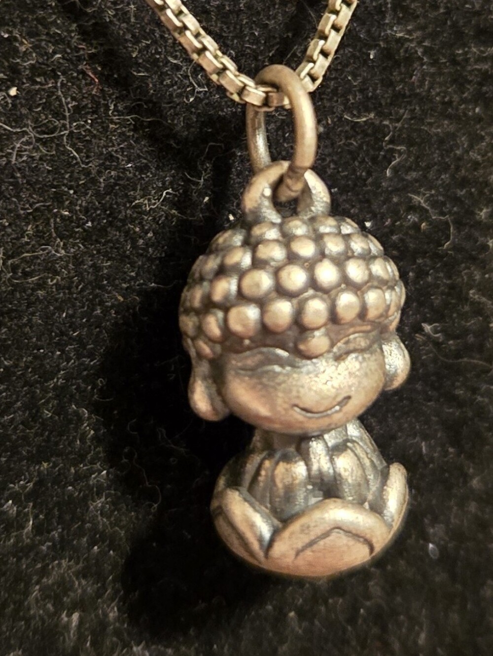 Sterling Silver 999 Baby Buddha Pendant Necklace